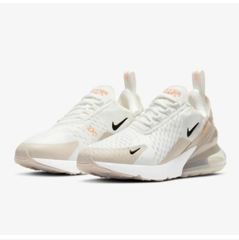 Women's Bling Nike Air Max 270 White Sneakers Shoes Customized With Crystals - Picture 5 of 6